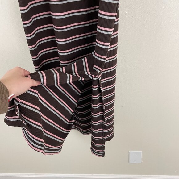 Nike Sportswear Femme Ribbed Midi Dress Baroque Brown/Metallic Gold Size Large - Picture 5 of 6